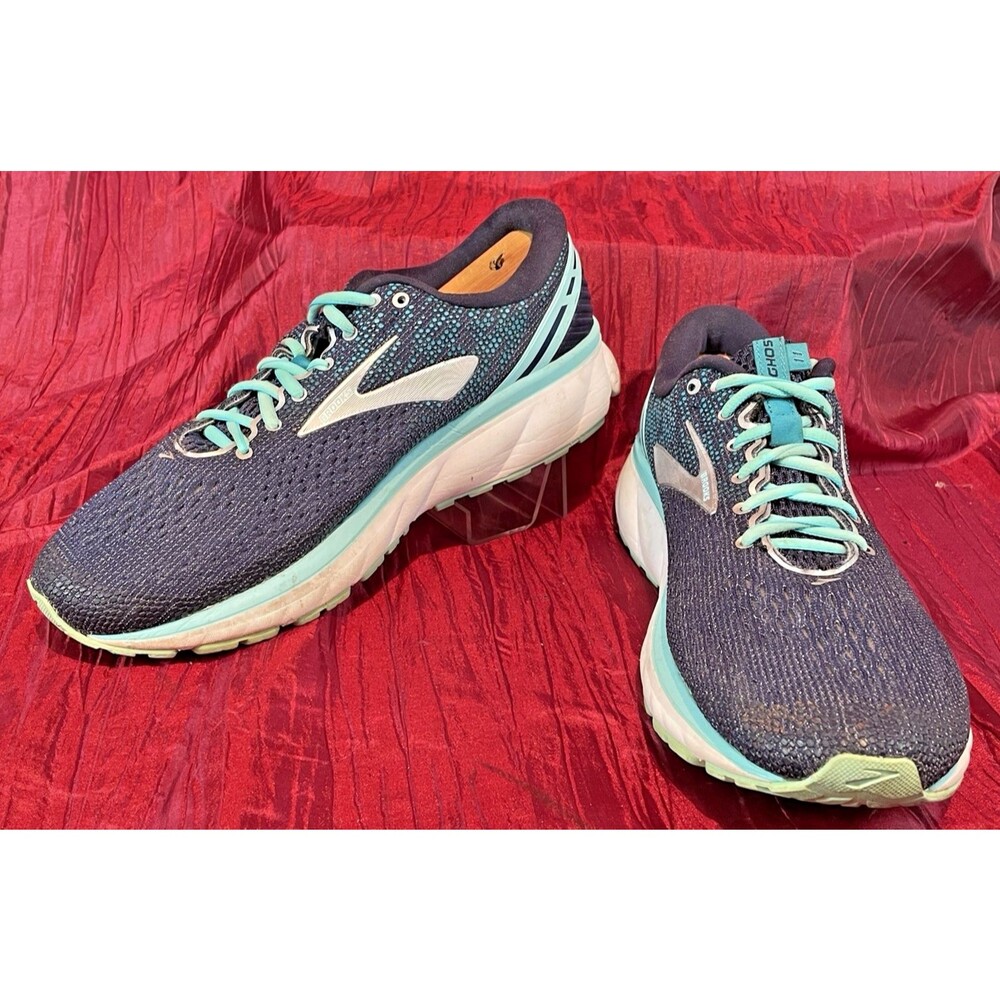 Mens Brooks Ghost 11  Blacl/Teal Running Athletic Shoes Sneakers sz 10
